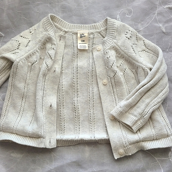 OshKosh B'gosh Cream Cable Knit Sweater - Picture 1 of 8